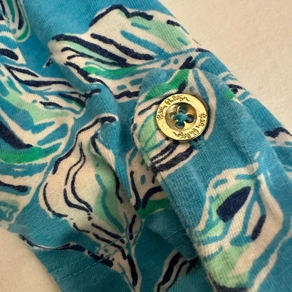 Lilly Pulitzer Loran Dress Outta Line Turquoise Oasis (104) - Picture 3 of 7